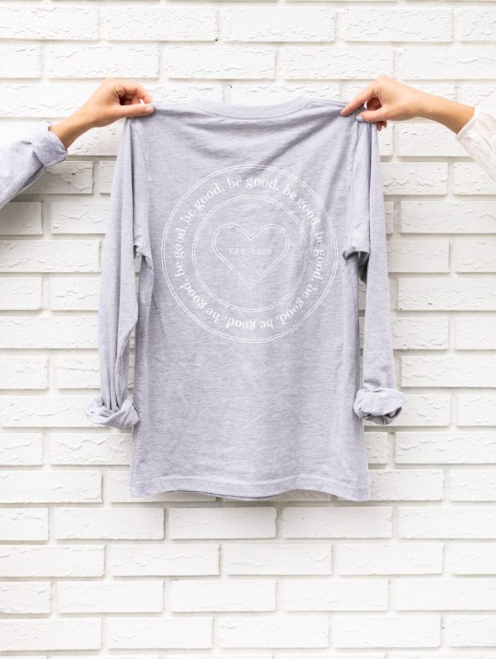 Jillian Harris Collab Boyfriend Long Sleeve Crewneck "Be Good" Graphic X ATNP - Picture 2 of 6